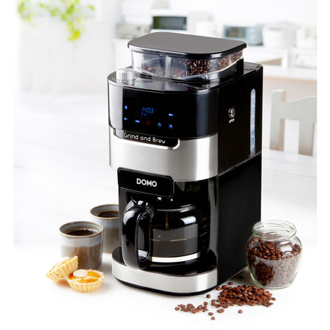 Kaffeemaschine mit Mahlwerk für 12 Tassen Bohnen & Filterkaffee