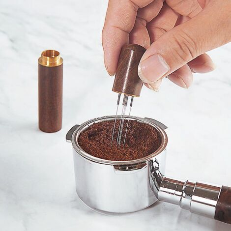 Kaffeemaschinen-Werkzeug, Kaffeepulver-Spendernadel ohne scharfe Nadel, Edelstahl-Kaffeepulver-Mischwerkzeug mit Stift