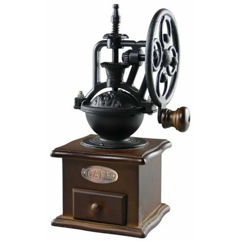 Kaffeemühlen Manuelle Kaffeemühle Vintage-Stil Kaffeemühle aus Holz Getreidemühle Handkurbel Kaffeemühlen Kaffeemaschine Handmühle Kaffeemühle Handmühle Gusseisenmühle