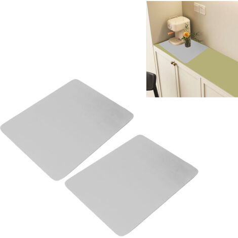 Kaffeepads, 2er-Pack, super saugfähig, rutschfest, vibrationsdämpfend, leicht zu reinigen, Bar-/Kaffeematten für Möbel und Kaffeemaschinen, Hellgrau, 30 x 40 cm / 11,8 x 15,7 Zoll