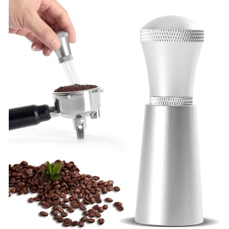 Kaffeepastenwerkzeug, Nadel-Kaffee-Vibrator, Kaffeespender, Edelstahl-Mixerbasis, Kaffeemixer, Barista-Kaffeezubehör, 4 Ersatznadeln