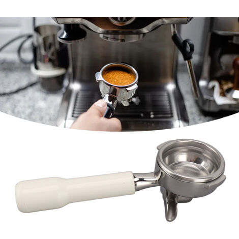 Kaffeesiebträger – 58 mm Edelstahl-Siebträger mit 2 abnehmbaren Haltern für Nuova-Maschinen – Ersatzteil, weiß