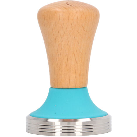 Kaffeestempel aus lebensmittelechtem Holz, rostfrei und leicht zu reinigen – ergonomischer Griff für Baristas – 51 mm Durchmesser – blau