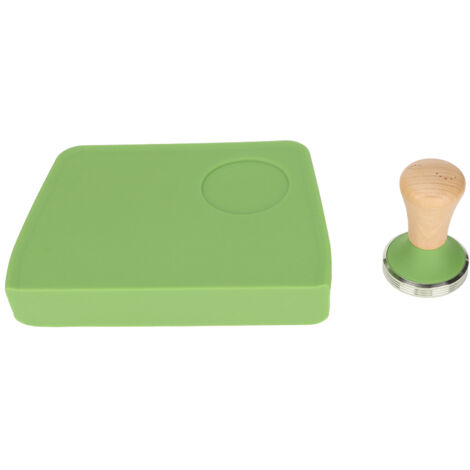 Kaffeetampfmatte mit staub- und ölabweisender Öffnung – 58-mm-Tamper-Set (grün)