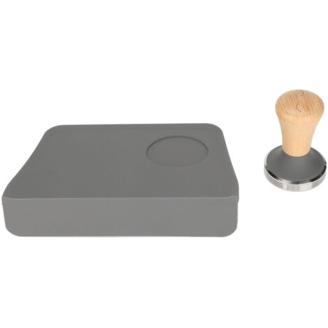 Kaffeetampfmatten mit integriertem Silikon und Tamper, Grau, 90°-Winkel und 51 mm Durchmesser