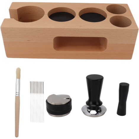 Kaffeetampfstation, Filterhalter und Tamper aus Holz für Heimkaffeebars