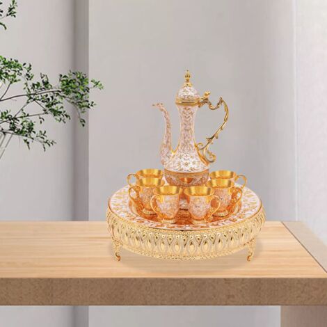 Kaffeetasse und Teekanne Set, Teeservice Set für Teetisch Dekoration, Chinesische Tee Service 6 Personen 8 Tlg Vintage Selten Teeservice Set