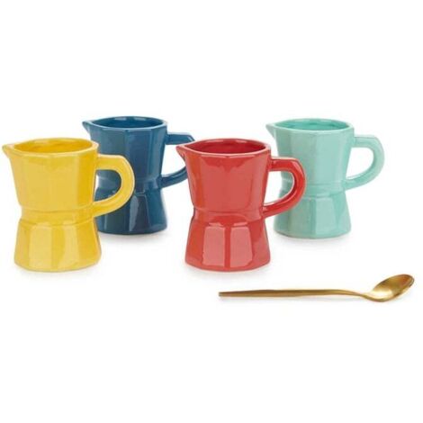 Kaffeetassen 4er Set Mokakannen, Fassungsvermögen 120ml, als GESCHENK