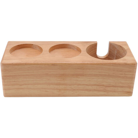 Kaffeetassenhalter aus Holz mit 3 Fächern, rutschfest, für Café, Zuhause, Restaurant, Holzfarbe