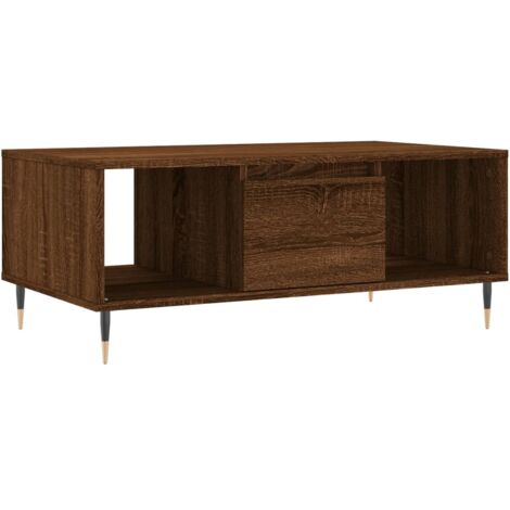Kaffeetisch Eiche Braun 90x50x36,5 cm Ingenieurholz