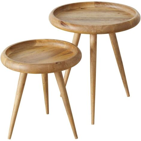 Kaffeetische HERVE, 2er-Set, Mangoholz