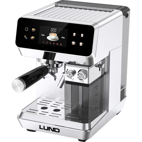 Kaffeevollautomat mit Milchaufschäumer, 1350W, 8 Programme, Edelstahl