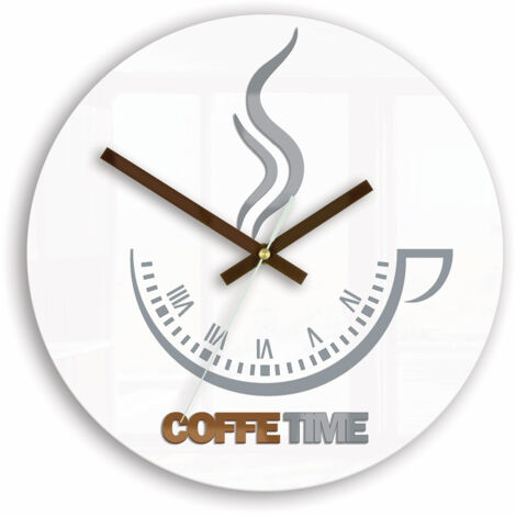 Kaffeezeit II weiße Wanduhr