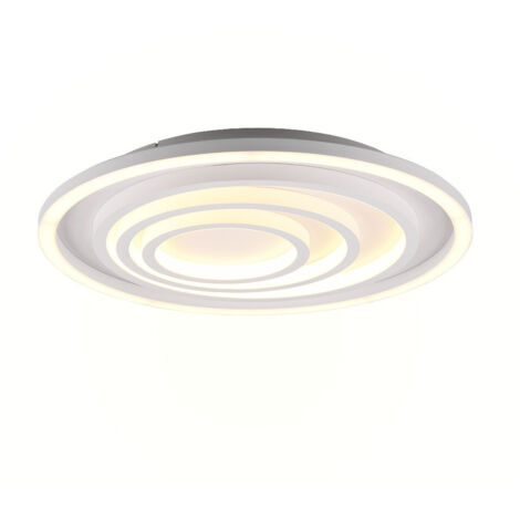 KAGAWA PLAFONIERA LED 40W 5000lm, 2700 - 6000K BIANCA TONDA CERCHI CON TELECOMANDO MULTIFUNZIONE D.50CM  DIMMERABILE