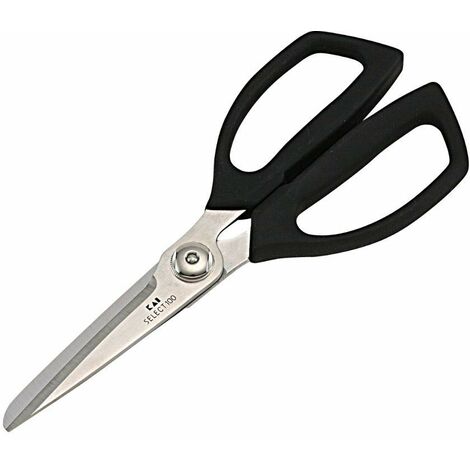 KAI Select forbici da cucina giapponesi con microdentatura, nere con una lunghezza totale di 21,5 cm - lama 7,5 cm - qualità premium forbici universali forbici cucina