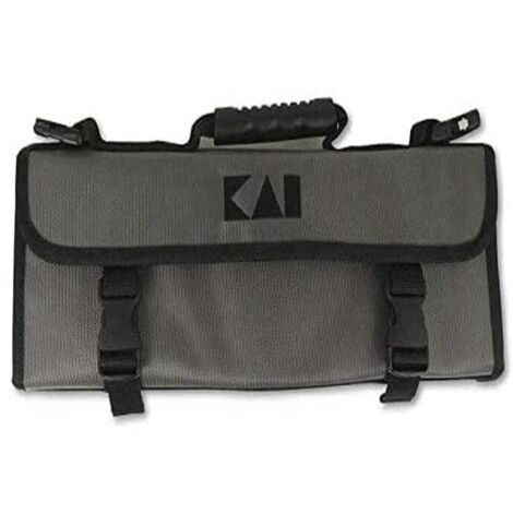 KAI Shun Premium piccola borsa per coltelli per 4 coltelli grandi e 3 piccoli, dimensioni aperta 46 x 47 cm, chiusa 46 x 16 x 7 cm - borsa per coltelli da cucina