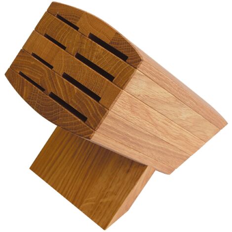 KAI Wasabi blocco portacoltelli tradizionale in legno - Qualità premium in rovere - Spazio per 8 coltelli, smontabile per la pulizia - Dimensioni 31 x 18 x 34 cm