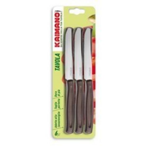 Kaimano SET COLTELLI DA TAVOLA DINAMIK 6 PEZZI Punta dentata col. Legno Kaimano