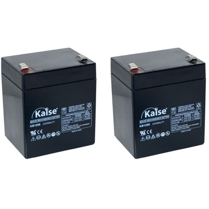 Image of Kaise Batteria al piombo AGM VRLA 12V - 5Ah / Modello KB1250 F1 / 2 pezzi