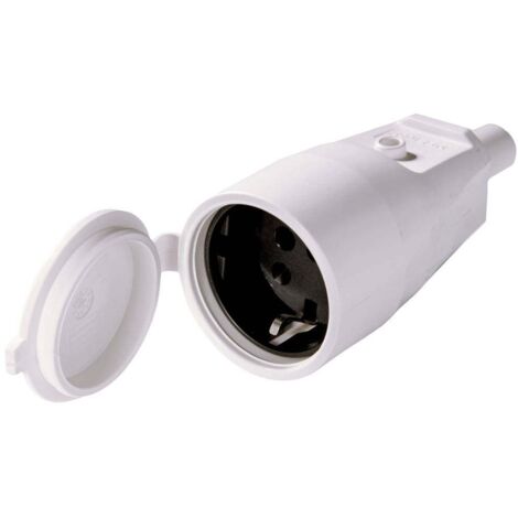 Kaiser 552/gr Fiche électrique femelle avec terre PVC 250 V gris IP44
