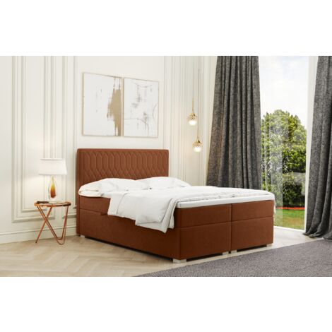 Kaiser Möbel Boxspringbett mit bettkasten und matratze + topper RIMINI stoff Riviera Ceglas 120x200