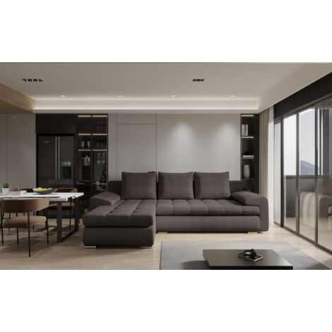 Kaiser Möbel Elegantes und modernes Ecksofa TOMI Abriamo Braun Links