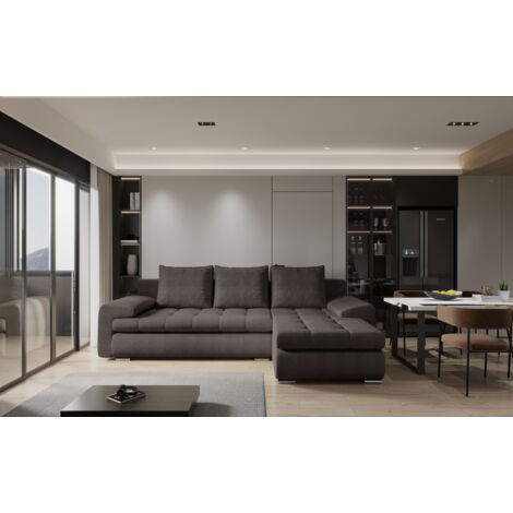 Kaiser Möbel Elegantes und modernes Ecksofa TOMI Abriamo Braun Rechts