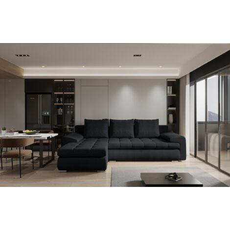 Kaiser Möbel Elegantes und modernes Ecksofa TOMI Abriamo Marineblau Links