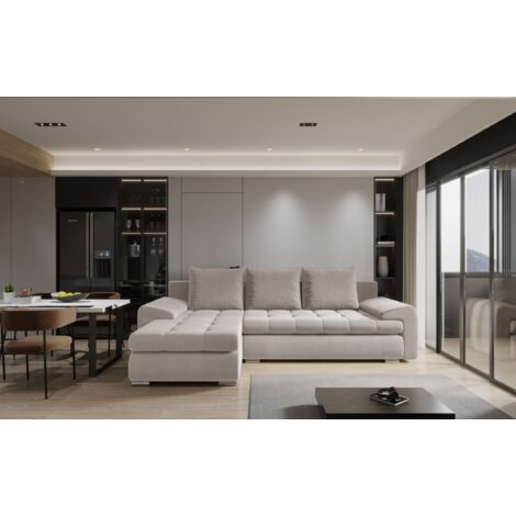 Kaiser Möbel Elegantes und modernes Ecksofa TOMI Castel KaltesBeige Links