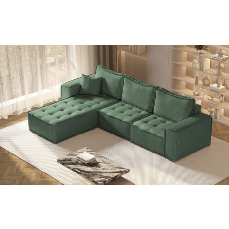 Kaiser Möbel L-förmige Bohoo-Maxi-Ecke in zeitlosem Design Hellgrün Links