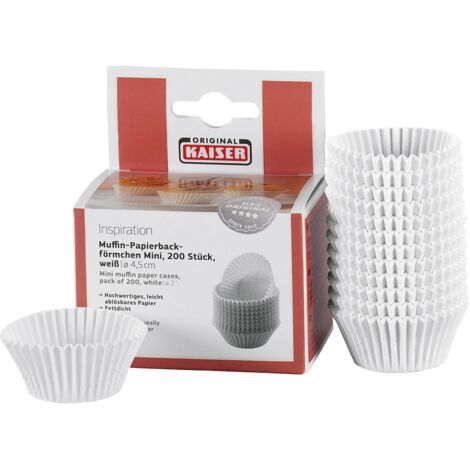 KAISER Papierbackförmchen Mini Muffin Ø4,5cm weiß 200er Pack