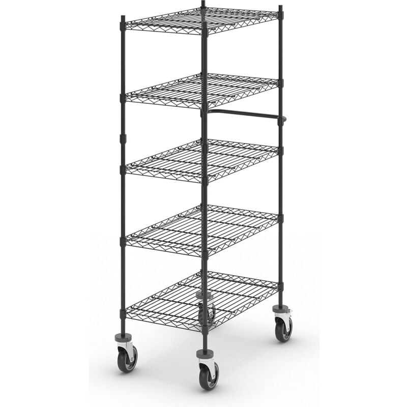 Frankel Kaiserkraft Chariot à plateaux en fil métallique noir,