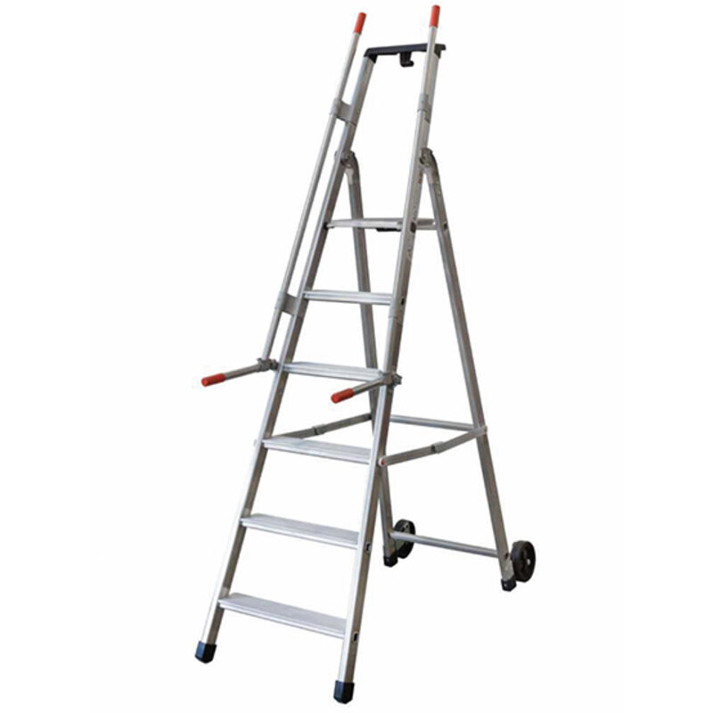 Escabeau roulant 8 marches - Hauteur de travail max. 3,82m - QM-8