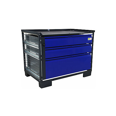 kaiserkraft  Box grigliato LCB  con 3 cassetti con serratura 