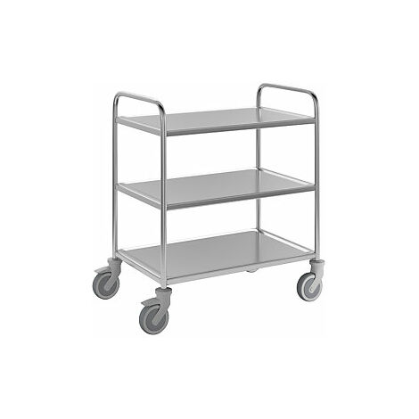 kaiserkraft  Carrello di servizio in acciaio inox  3 ripiani 