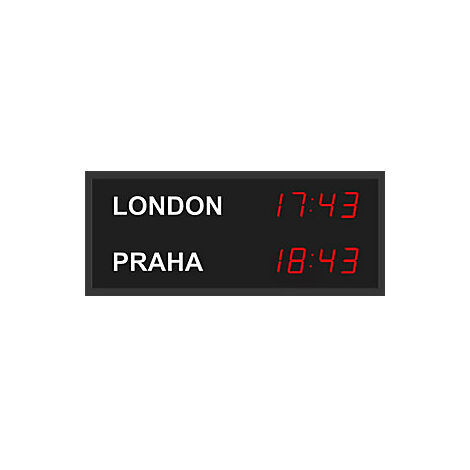 kaiserkraft  Orologio mondiale a LED  2 fusi orari 