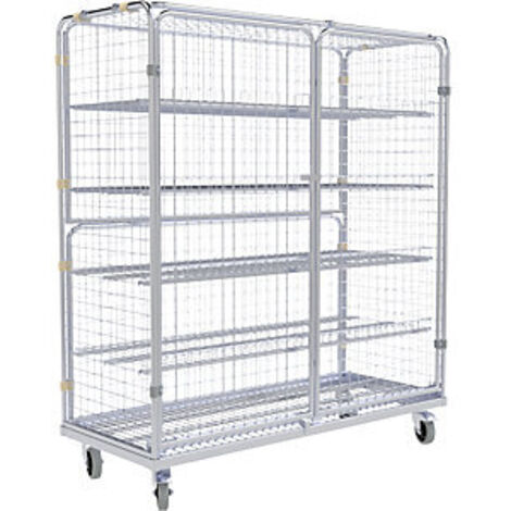 kaiserkraft  Roll container in acciaio con porte a battente  di