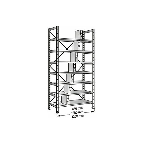 kaiserkraft  Scaffale a innesto per archivio  zincato  altezza