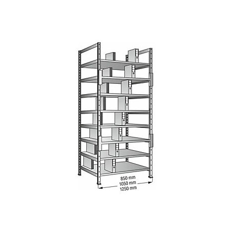 kaiserkraft Scaffale a innesto per archivio zincato altezza