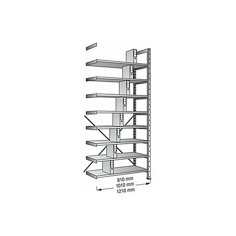 kaiserkraft Scaffale a innesto per archivio zincato altezza