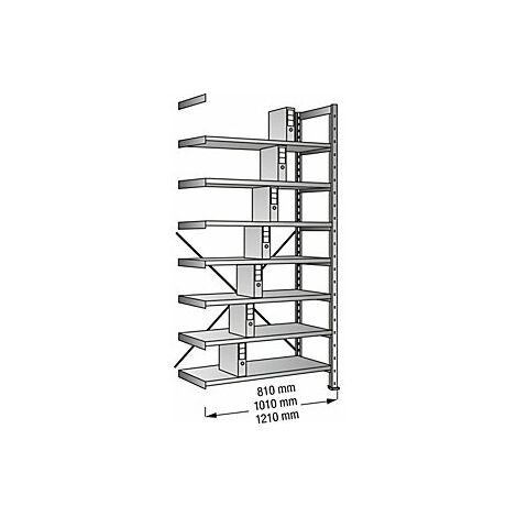 kaiserkraft Scaffale a innesto per archivio zincato altezza