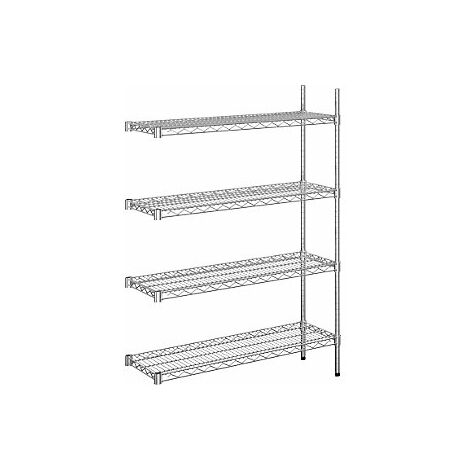 kaiserkraft  Scaffale grigliato in filo d'acciaio  cromato 