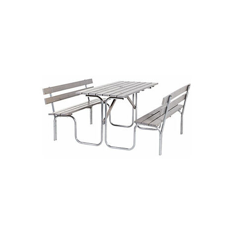 kaiserkraft  Set di tavolo e panche  tavolo e 2 panche  grigio
