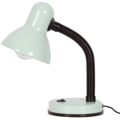Kaja CARIBA K-MT-203 Desk Lamp  Mint Green/Black Metal Task Light, 1xE27, max 25W, 30 cm, IP20 indoor lamp for office, study, reading, bedside, home office & youth room