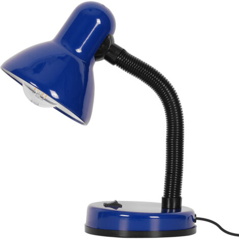 Kaja CARIBA K-MT-203 Metal Desk Lamp, Blue/Black Modern Task Light with E27 Socket, Max 25W, IP20 Indoor Table/Bedside Study Lamp, 30 x 22 x 15 cm