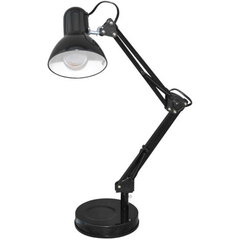 KAJA COSMO Black Metal Adjustable Desk Lamp for Study/Office, 55cm Modern Task Light, E27 Bulb Base Max 60W, 3-Axis Arm, Indoor IP20, On-Cord Switch, Model K-MT-COSMO