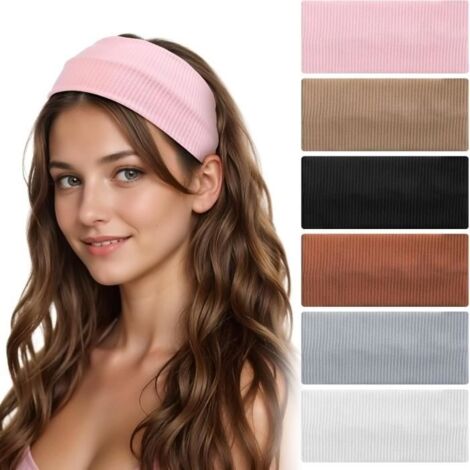(kaki, rose, marron, gris clair, blanc, noir)Bandeaux larges pour femme - Tendance - Antidérapants - Extensibles - Doux - 6 couleurs disponibles