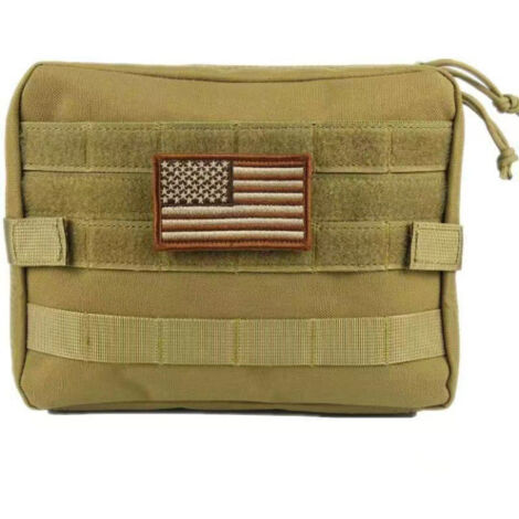 Kaki Trousse médicale tactique d'extérieur, kit de survie multifonctionnel, trousse de premiers secours, sac de rangement pour outils d'extérieur pour passionnés de matériel militaire