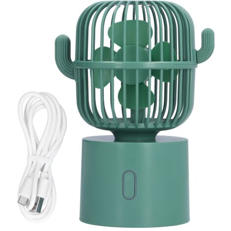 Kaktusförmiger USB-Tischventilator, leise und oszillierend, ideal für Studenten und Büros