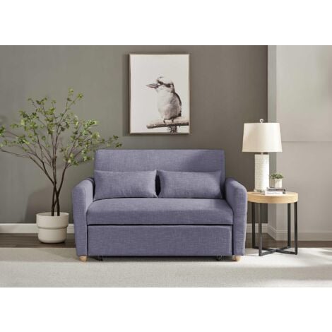 KALAYA - Canapé convertible scandinave en tissu gris KALAYA
